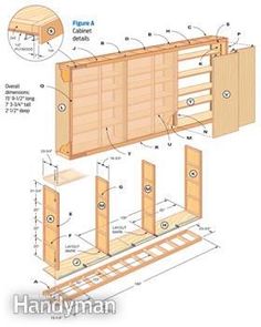 the diagram shows how to build a bookcase