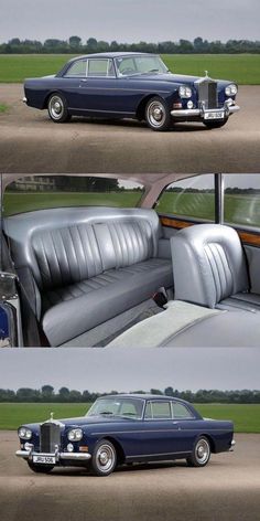 the interior and exterior of an old car