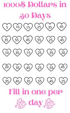 valentine's day printables with hearts and numbers in the shape of hearts