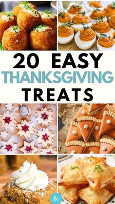 20 easy thanksgiving treats that are perfect for the holiday season, including cookies and pies