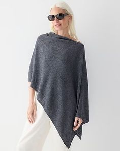 J.Crew: Cashmere-wool Blend Poncho For Women Poncho For Women, Poncho Outfit, How To Wear Leggings, Cashmere Poncho, Wool Poncho, Winter Capsule Wardrobe, Cashmere Wrap, Fall Capsule Wardrobe, Classic Sweater