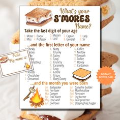 an ice cream sandwich with the words what's your smores name?