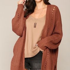 Nwt Beautiful Rust/ Burnt Orange Slouchy Knit Cardigan ( White Cardigan Pictures To Show All Views ) Fall Layering Cardigan With Pointelle Knit, Fall Layering Pointelle Knit Cardigan, Fall Pointelle Knit V-neck Outerwear, Fall V-neck Pointelle Knit Outerwear, Cozy Pointelle Knit Outerwear For Fall, Open Front Open Knit Cardigan For Layering, Fall Layering Open Knit Cardigan, Oversized Pointelle Knit Cardigan For Fall, Oversized Pointelle Knit Cardigan