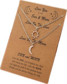 Trendy Silver Necklace For Best Friend, Trendy Silver Necklace For Best Friend Gift, Trendy Moon Charm Jewelry As Gift, Trendy Moon Charm Jewelry Gift, Silver Chain Necklace With Moon Charm As Gift, Adjustable Alloy Chain Necklace For Gift, Trendy Moon Charm Necklace As Gift, Trendy Round Layered Necklace For Gifts, Trendy Moon-shaped Necklace For Gift