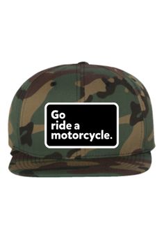 G.R.A.M. Camo Premium Snapback Moto Clothes, Ride A Motorcycle, Hat Silhouette, Cm Logo, Motorcycle Patches, Go Ride, Black Snapback, Camo Colors, Snapback Hat