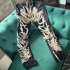 Brand New Upcycled Couture, Utility Pants, Shoe Lace, M Pants, Pants Color, Dream Wardrobe, Black Lace, Shoe Laces, Pant Jumpsuit