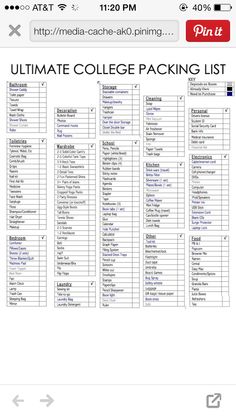 the ultimate college packing list is shown in this screenshoter's phone screen