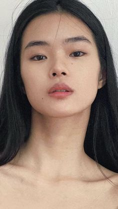 Square Faced Models, Girl Modelling Face, Square Face Aesthetic, Square Face Model, Drawing Model Face, Square Face Asian, Asian Face Reference, Face Claims Female Asian, Reference Female Face