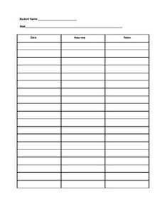 a blank sign up sheet with the name and number of items in each column on it