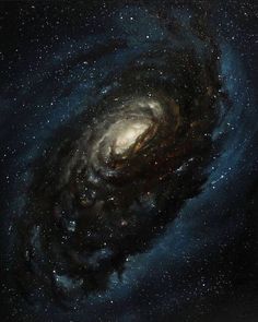 an image of a spiral galaxy with stars in the night sky, taken from space