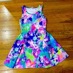 Girls Tie Back Summer Dress Sleeveless Mini High Flare Dress Summer Sleeveless Purple Mini Dress, Playful Purple Sleeveless Dress, Playful Fitted Sleeveless Mini Dress, Playful Pink Sleeveless Mini Dress, Playful Purple Summer Dresses, Girls Tie, Dress Sleeveless, Tie Backs, Kids' Dresses