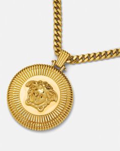 Medusa Biggie Necklace Gold | VERSACE US Versace Pendant, Versace Gold, Versace Jewelry, Cartoon Profile, Appointment Book, Cartoon Profile Pics, Matches Fashion, Profile Pics, Versace Men