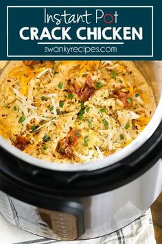 Instant Pot Crack Chicken - You'll love this creamy cheddar cheese, bacon and ranch shredded chicken recipe. Made in the Instant Pot pressure cooker in 15 minutes! We make this a lot. Delicious, quick, easy, and just what our family craves. Instapot Meals, Instant Pot Ideas, Instant Pot Air Fryer, Pot Recipes Easy, Instant Pot Meals, Best Instant Pot Recipe, Instant Pot Recipe, Instant Pot Recipes Chicken, Instant Pot Dinner