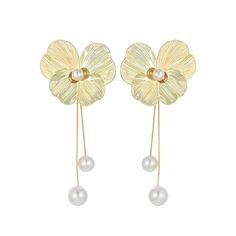 PRICES MAY VARY. Unique Convertible Design: These earrings feature a versatile design that allows you to wear them in three different ways.Mix and match to suit your style, whether for a bold statement or a more understated look. Exquisite Craftsmanship: Crafted with attention to detail, these earrings showcase delicate gold floral elements paired with lustrous pearl accents, creating an elegant and timeless aesthetic. Comfortable to Wear: The design of the post is longer than normal earrings, o Aspen Leaf Jewelry, Delicate Drop Earrings For Spring, Spring Flower Dangle Earrings, Elegant Pierced Flower Earrings, Elegant Gold Flower Pendant Earrings, Chic Metal Flower Earrings, Gold Pearl Earrings With Flower Shape For Party, Pierced Flower Earrings For Party, Gold Flower Earrings For Spring