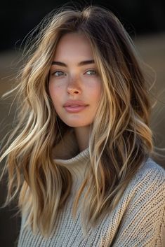 Blonde Highlights Shag Hair, Light Hair Dark Eyebrows, Brunette Summer Hair Color, Brunette Summer Hair, Summer Hair Color Ideas, Rambut Brunette, Blonde Hair Transformations, Brunette Balayage Hair, Balayage Brunette