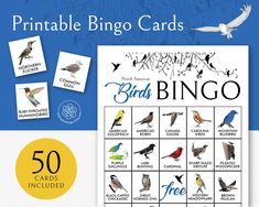 printable bird card game with birds on it