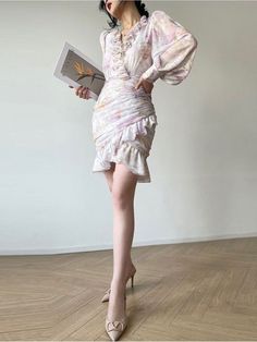 Size Bust Length Waist Shoulder CM CM CM CM S 108 85 62 31 M 112 86 66 32 L 116 87 70 33 XL 120 88 74 34 Tavimart V Neck Ruffles Party Dress Women Fashion Summer French Style Slim Long Sleeve Mini Dress Chic Elegant Print Vintage Dress Summer French Style, Party Dress Women, Womens Pleated Skirt, Womens Prom Dresses, Neck Ruffle, Long Sleeve Mini, Prom Party Dresses, Party Dresses For Women, Women's Summer Fashion