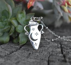 Potion Bottle Necklace details:-Solid .925 sterling silver-Potion Bottle measures 25mm x 12mm-Three chain designs to choose from: Bead/Satellite Bead/or Oval Cable chain-Spring Ring clasp closure-Layers easily with other necklaces!Connect with us on Instagram @a_wild_violet for sales and giveaways!**All items are in stock and ship within 2-5 business days from received payment (excluding Saturday/Sunday) from the US. If you are within the US please expect 3-7 business days for shipping transit a Potion Bottle Necklace, Star Necklace Silver, Witchy Jewelry, Bottle Necklace, Potion Bottle, Witches Brew, Moon And Star, Saturday Sunday, Star Necklace