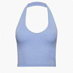 Gorgeous Light Blue Halter. Can Be Worn As A Criss-Cross Or Traditional Halter. 2xs But Fits Me (Typically A Size 6) Snugly. Great, Versatile Piece Light Blue Halter Top, Blue Ribbed Tank Top For Summer, Light Blue Ribbed Summer Top, Chic Blue Ribbed Top, Spring Blue Ribbed Tops, Blue Ribbed Tank Top, Blue Halter Top, Fun Clothes, Dream Aesthetic