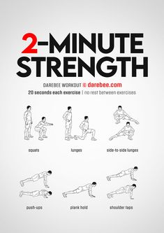 the poster shows how to do two - minute strength exercises