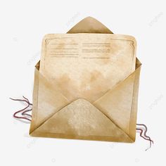 an open envelope with a piece of paper in it