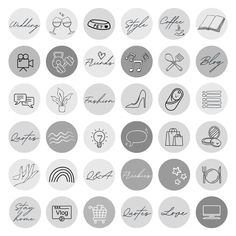 a bunch of different logos that are in the shape of circles on a white background