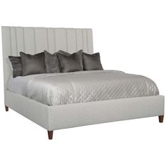 Modena Upholstered Bed King-High Fashion Home Channel Tufted Bed, Fabric Panel Bed, Sofa Bed Size, Modern Nightstands, King Upholstered Bed, Tufted Bed, Bed King, Apt Ideas, Bernhardt Furniture