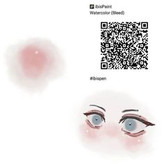 an image of two blue eyes with qr code on the left and right side