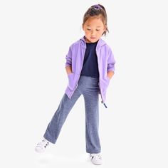 These bootcut leggings are made with our fan-favorite FlexKnit fabric, and feature a subtle flare from the knee down. Great for kids who love the feel of leggings, but prefer a looser fit. Fabric: 83% recycled polyester/17% spandex that wicks sweat and has UPF 50+ protection for all-day play; All colors knitted with space dye yarns for multi color effect and solid (black & navy) Feel: Cloud-like softness with bounce-back stretch. Learn more. Bootcut Leggings, Holiday Pjs, Boot Cut Leggings, All Colors, Wicks, Yarn Dyeing, Upf 50, Black And Navy, Solid Black