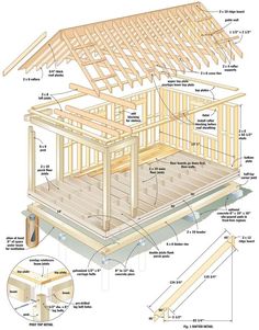 an image of a wooden house being built