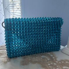 Crystal Blue Beaded Bag 100% Handmade  Mesaage for any questions 💌 Beaded Bag, Myrtle Beach Sc, Crystal Blue, Handmade Bag, Beaded Bags, Myrtle Beach, Blue Crystals, Handmade Bags, Clutch Handbag