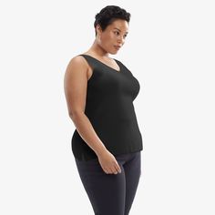 This V-neck tank top is crafted from our fan-favorite 365Knit—a machine-washable blend that strikes that perfect balance between stretch and structure. It’s lightweight enough to tuck in, and lingerie snaps in the straps ensure that your bra remains out of sight. Seamless V-neck Top For Summer, Stretch Seamless V-neck Knit Top, Stretch V-neck Tank Top For Workout, Stretch Seamless V-neck Vest, Versatile Seamless Sleeveless Tank Top, Stretch V-neck Camisole For Layering, Seamless V-neck Camisole For Layering, Seamless Stretch V-neck Knit Top, Versatile Seamless V-neck Tank Top