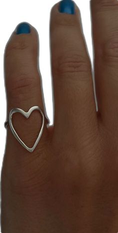 Sterling Silver Open Heart Ring, Heart-shaped Sterling Silver Midi Rings, Silver Heart-shaped Sterling Midi Rings, Silver Heart-shaped Sterling Silver Midi Rings, Double Finger Ring, Cute Love Heart, Hand Lotion, Note Writing, Silver Pieces