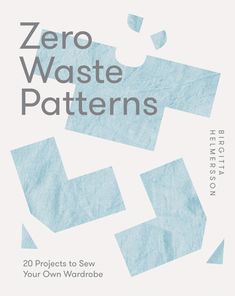 the book cover for zero waste patterns, which features blue squares and rectangles