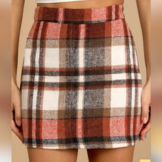 Mad For Plaid Cream And Orange Plaid Mini Skirt Size Large Never Worn Lulu Skirt, Metallic Midi Skirt, Navy Mini Skirt, Green Maxi Skirt, Suede Pencil Skirt, Ruched Midi Skirt, Red Pencil Skirt, Wrap Maxi Skirt, Skirts Midi High Waisted