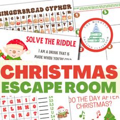 christmas escape room printables for kids to help them learn how to solve the riddle