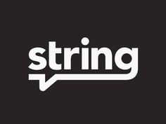 the word string with an arrow pointing up to it's left side on a black background