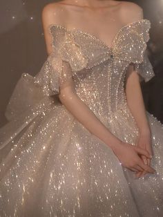 Fancy Cute Dresses, Big Ball Gowns, Big Wedding Dresses, Fantasy Outfits, Forest Aesthetic, Clothes Reference, Gaun Fashion, Wedding Dress Sequin