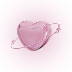 a pink heart shaped object with stars around it