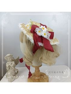 Adjustable Summer Bonnet, Adjustable One Size Bonnet For Summer, Adjustable Costume Bonnet, Cute Beach Bonnet One Size, Whimsical Beach Headpieces For Summer, Cute Beach Bonnet, Cute Adjustable Bonnet For Summer, Whimsical Summer Beach Headpieces, White Summer Headpieces As Gifts