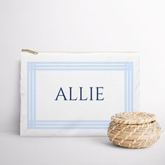 Personalized Makeup Bag Blue Cosmetic Pouch Bridal Party Gift Bridesmaid Makeup Bag Light Blue Zipper Pouch Personalized Zipper Bag 𝐏𝐑𝐎𝐃𝐔𝐂𝐓 𝐃𝐄𝐓𝐀𝐈𝐋𝐒 * Flat cosmetic bag * 100% cotton canvas * Interior lining * Zipper closure with a gold-colored pull * Size: 10" (W) x 6.75" (H) * Graphics and text are printed via transfer laser 𝐇𝐎𝐖 𝐓𝐎 𝐎𝐑𝐃𝐄𝐑 * Type your personalization details into the Personalization box (*Please confirm personalization details are correct before placing yo Blue Zipper Pouch Cosmetic Clutch Bag, Blue Clutch Cosmetic Bag With Zipper, Blue Zipper Clutch Cosmetic Bag, Blue Pouch Clutch With Zipper Closure, Blue Rectangular Pouch With Zipper Closure, Blue Zipper Pouch Cosmetic Bag Gift, Blue Pouch With Zipper Closure As Gift, Blue Zipper Closure Pouch For Gift, Blue Zipper Closure Pouch For Gifts