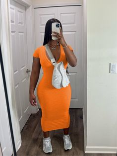 Casual Solid Color V Neck Short Sleeve Bodycon Dresses Casual Orange Stretch Bodycon Dress, Casual Bodycon Sheath Dress, Casual Sheath Bodycon Dress, Orange Knee-length Bodycon Dress, Casual Orange Knee-length Bodycon Dress, Bodycon Plus Size, Plus Size Long Dress, Plus Size Long Dresses, Short Sleeve Maxi Dress