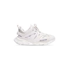 Women's Track Sneaker in White | Balenciaga US Tenis Balenciaga, Balenciaga Track Sneakers, Track Sneakers, White Balenciaga, White Kicks, Balenciaga Logo, Balenciaga Track, Leather Cap, Pumps Flat