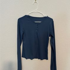 Blue Long Sleeve Thermal Tee. Never Worn. Basic Blue Tops For Fall, Cute Blue Shirt, Stitch Costume, Shein Tops, Blue Long Sleeve, Shirt Long Sleeve, Blue Tshirt, Blue Shirt, Long Sleeve Tshirt