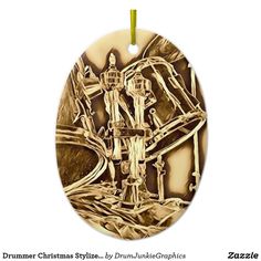 a christmas ornament with an image of two people