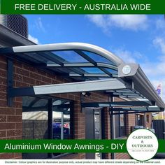 an advertisement for the aluminium window awnings company