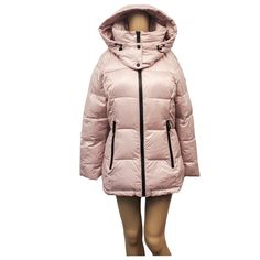 With this hooded water-resistant coat from Kenneth Cole, a classic puffer shape lends cozy style to your cold-weather ensemble. Polyester; lining: polyester; fill: polyesterFunnel-neck collar; hooded; zipper closure at frontLong sleeves with logo detail at left sleevemedium length; ImportedMachine wash cold, 20.5 chest armpit to armpit, 27 inches length, mid-length coat, 22 inches sleeve measured from top shoulder sleeve seam Cold Weather Nylon Puffer Jacket With Detachable Hood, Cold Weather Down Outerwear With Double-lined Hood, Cold Weather Puffer Parka, Cold Weather Weatherproof Puffer Jacket, Nylon Puffer Jacket With Double-lined Hood For Cold Weather, Spring Hooded Puffer Parka, Nylon Puffer Hooded Jacket For Cold Weather, Fitted Puffer Jacket With Adjustable Hood For Cold Weather, Down Puffer Jacket With Double-lined Hood For Cold Weather