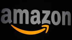 an amazon logo on a black background