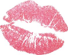 pink glitter lips on white background