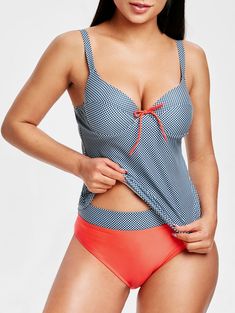 Bowknot Embellished Gingham Underwire Tankini Set - Blue Gray - 5846733412 - Women's Clothing, Women's Swimwear  #WomensSwimwear #Women's #Clothing # #Women's #Swimwear Underwire Tankini, Womens Clothing Online, Swimwear Tankini, Cheap Womens Clothing, Tankini Set, Women's Swimwear, Bra Styles, Fashion Classy, Clothing For Women